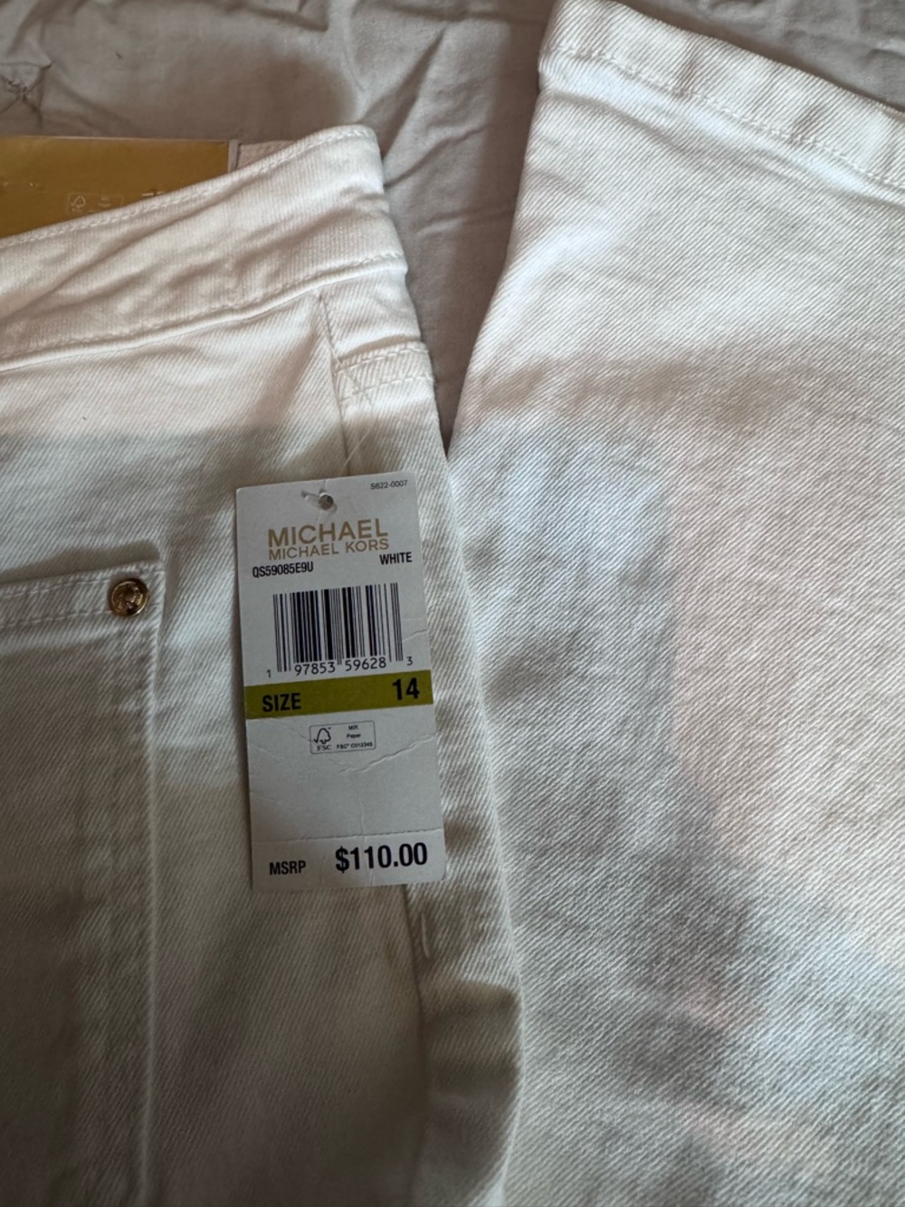 Michael Kors Selma High-Rise White Flare Jeans - Women size 14 NWT - Picture 5 of 6